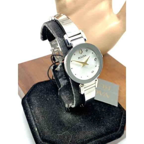 Bulova Women's Watch 96P241 Marc Anthony Quartz Bangle Petite Diamond Silver - Picture 14 of 14